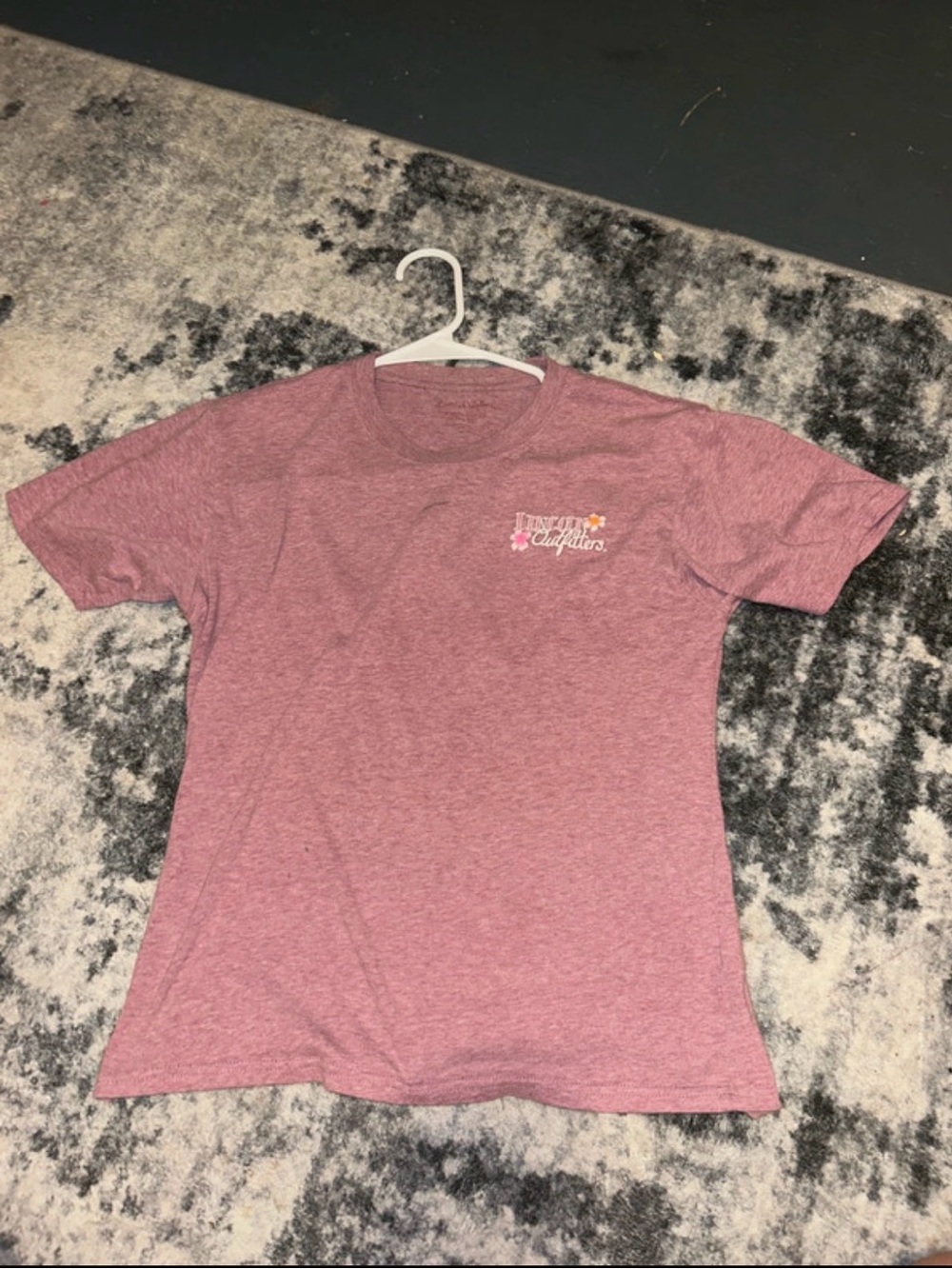 Amazon Kids Heather Pink Short-Sleeve Tee with Small Floral Logo
